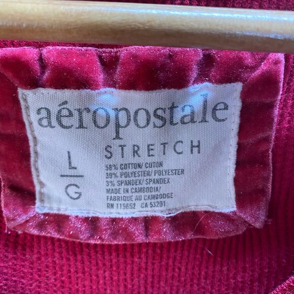 Y2k Aeropostale Waffle Knit Henley Top Large Button Up Elena Bella Indie Grunge - Picture 7 of 10